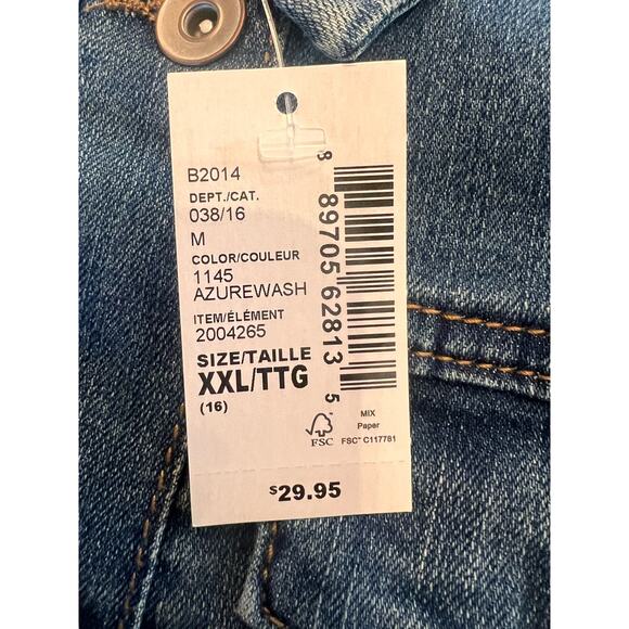 The Children's Place Girl  Basic Denim Jacket Azure Blue Child's Size XXL/16 NWT - Picture 6 of 6